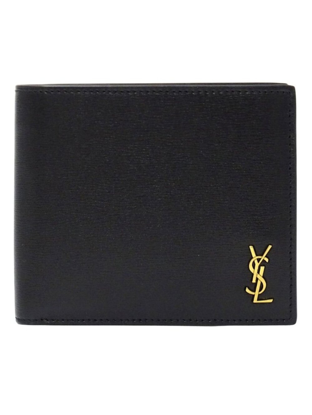 Saint Laurent Wallet Bifold Leather Tiny Cassandra Black Gold Everyday